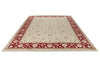 9x12 Ivory and Red Turkish Silk Rug
