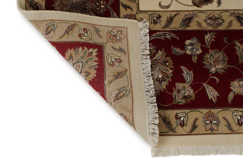 9x12 Ivory and Red Turkish Silk Rug
