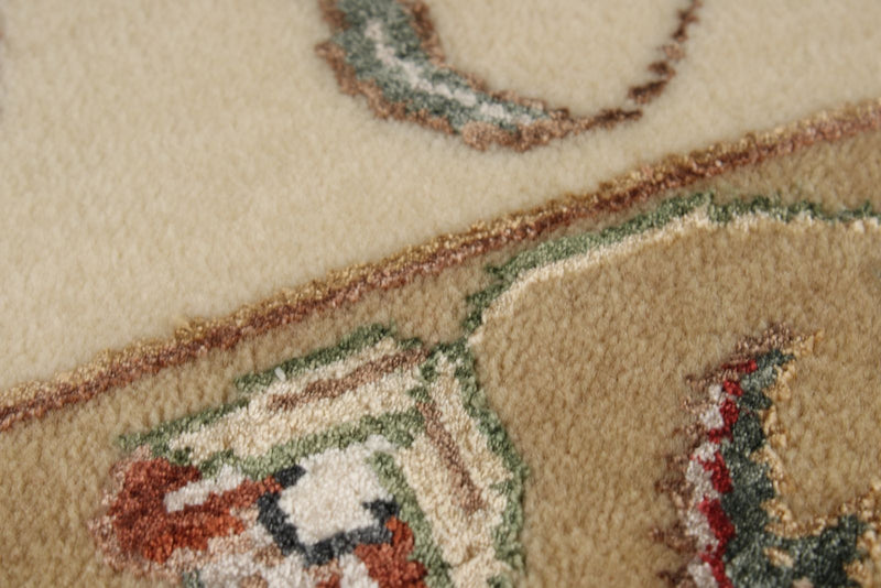 9x12 Ivory and Red Turkish Silk Rug