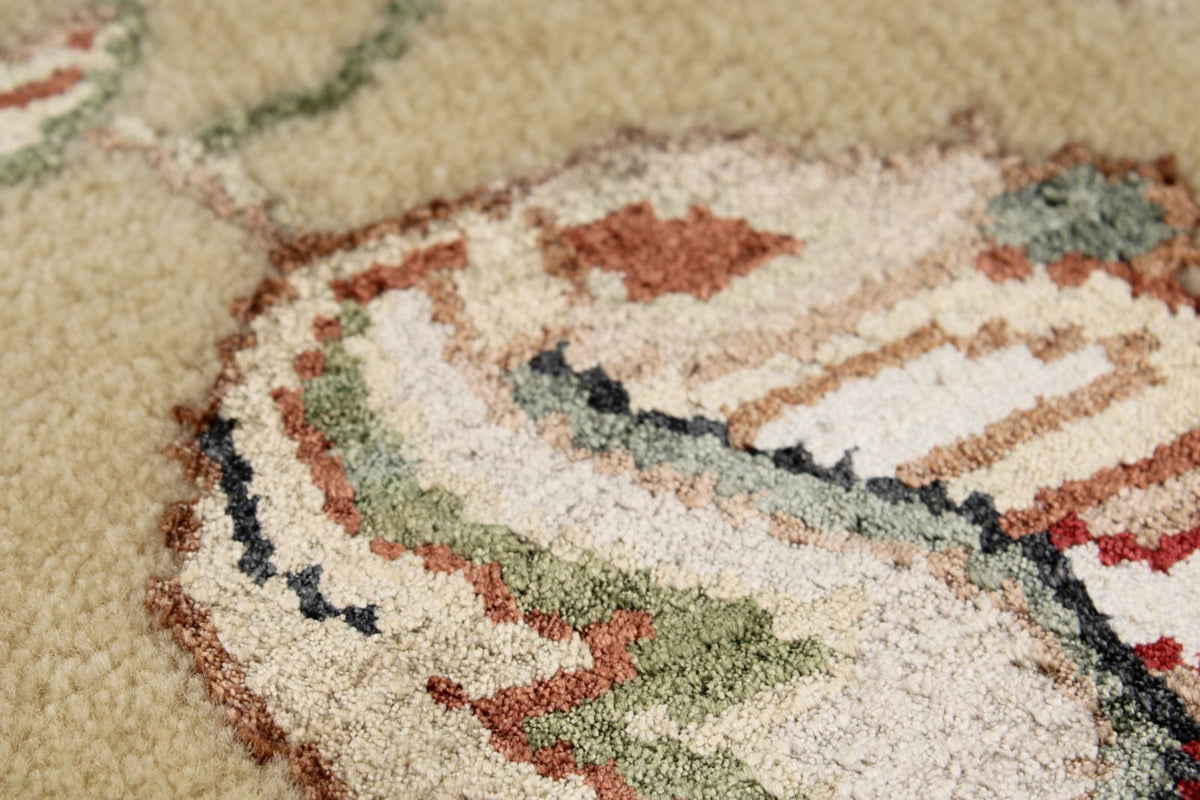 10x14 Ivory and Beige Turkish Silk Rug