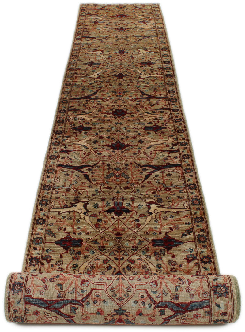 2x25 Light Green and Multicolor Anatolian Traditional Runner