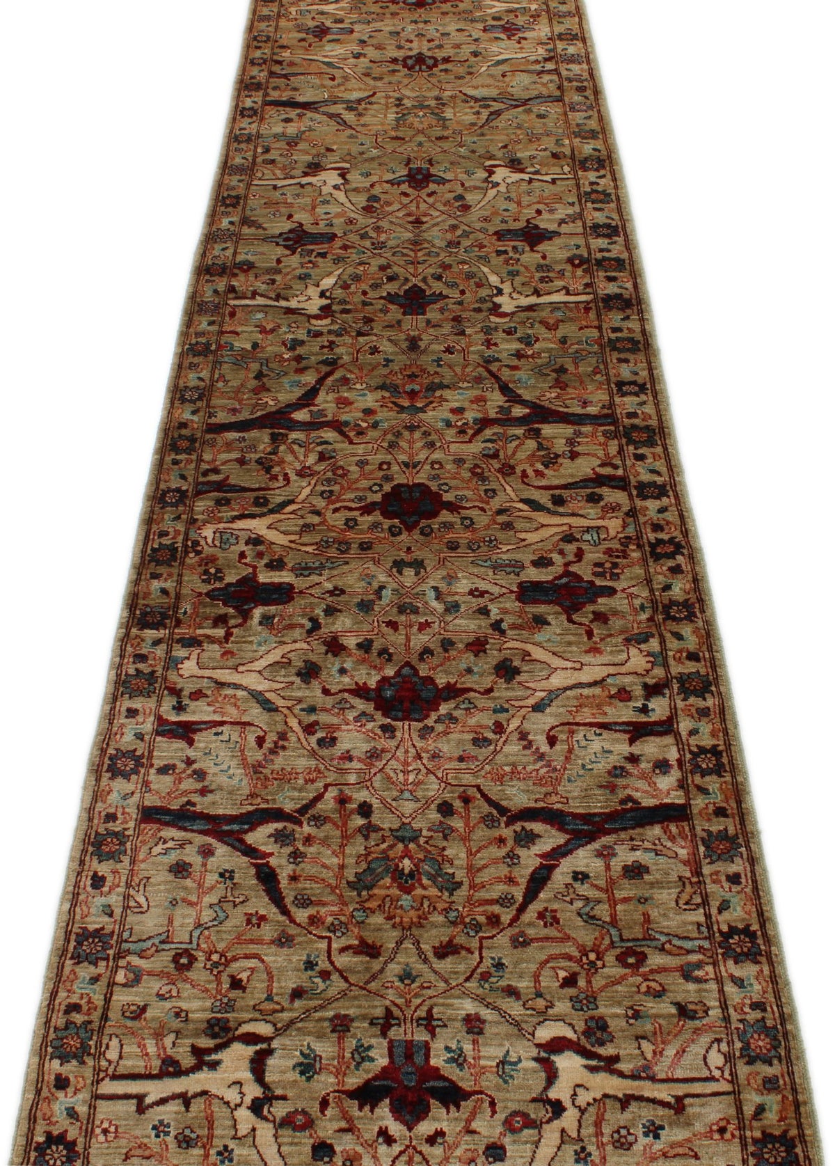 2x25 Light Green and Multicolor Anatolian Traditional Runner