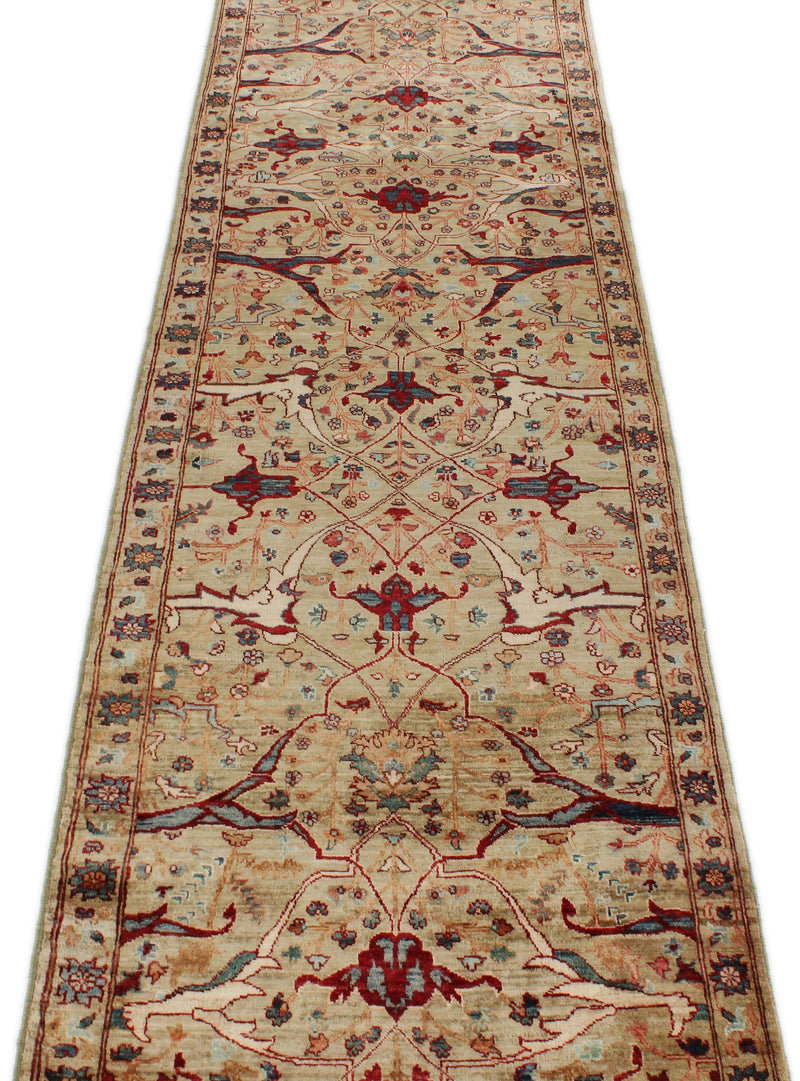 2x25 Light Green and Multicolor Anatolian Traditional Runner