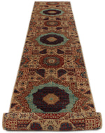 3x18 Light Brown and Multicolor Turkish Tribal Runner