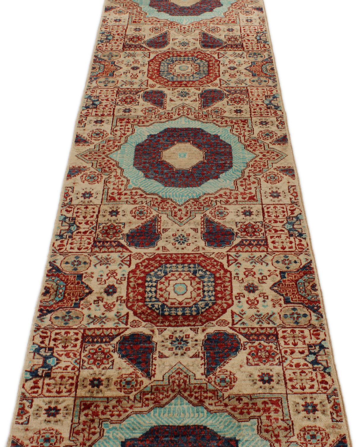 3x18 Light Brown and Multicolor Turkish Tribal Runner