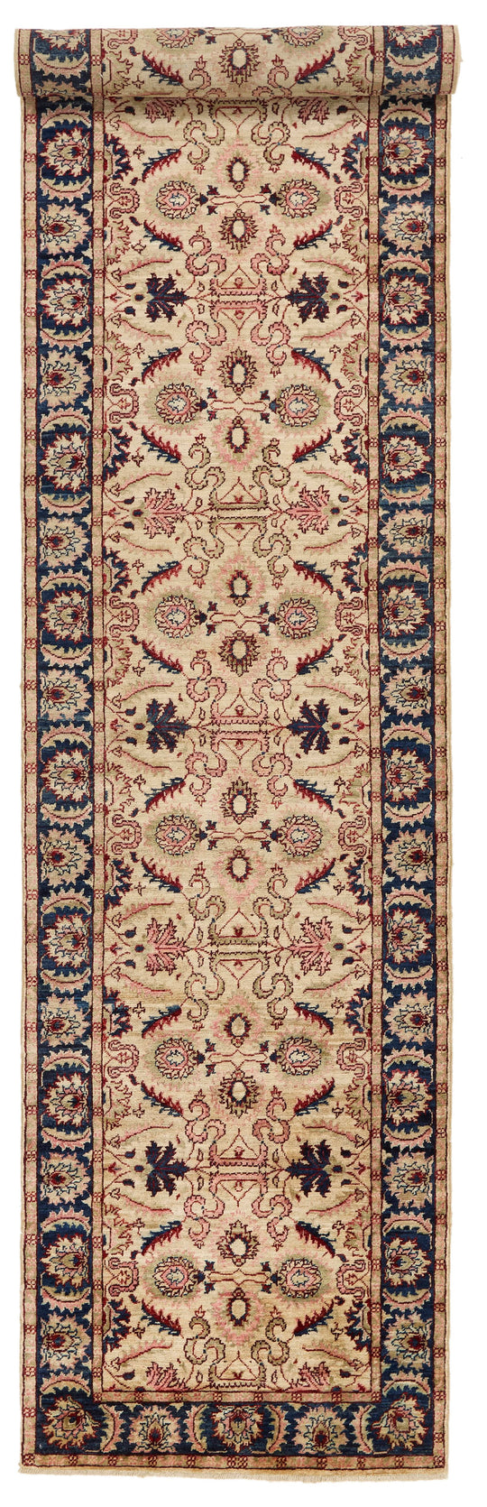 3x17 Ivory and Navy Anatolian Traditional Runner