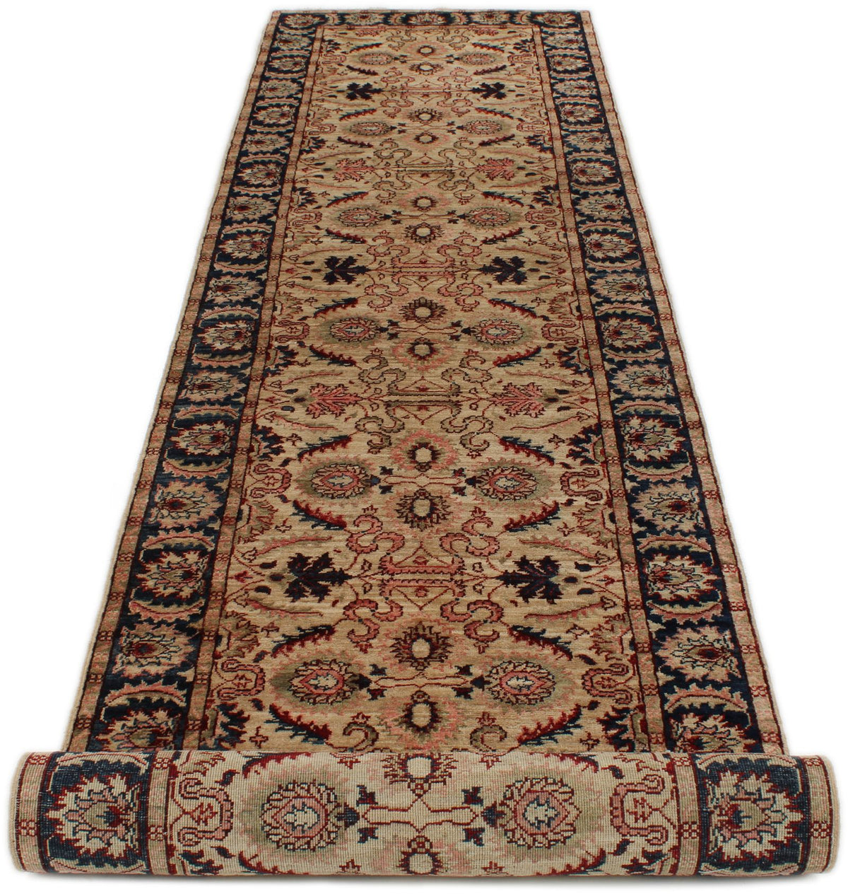3x17 Ivory and Navy Anatolian Traditional Runner