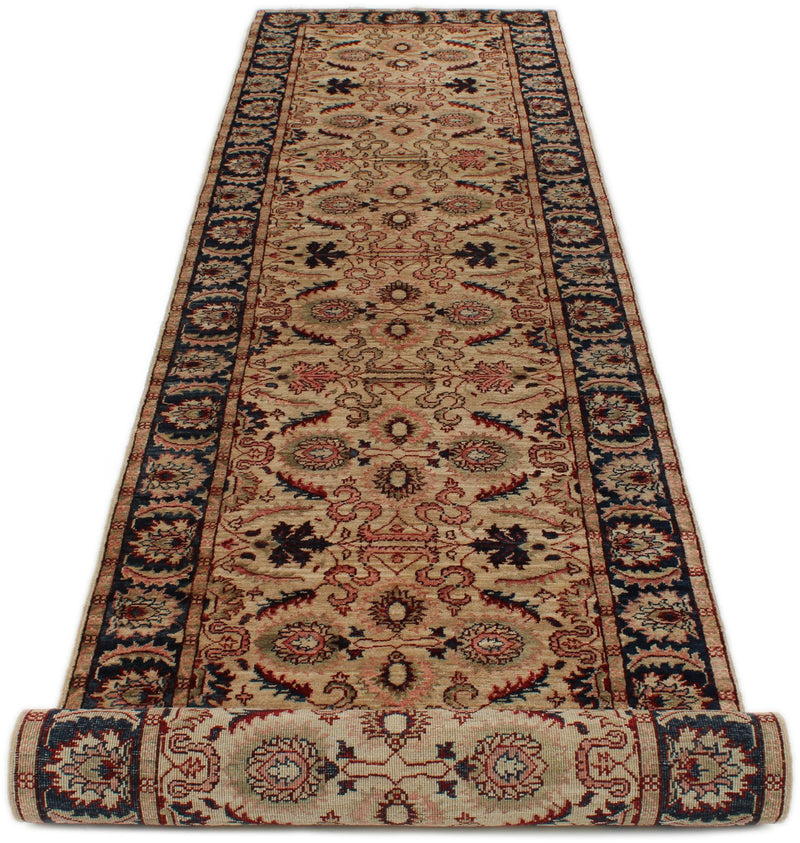 3x17 Ivory and Navy Anatolian Traditional Runner