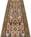 3x10 Ivory and Light Green Anatolian Traditional Runner