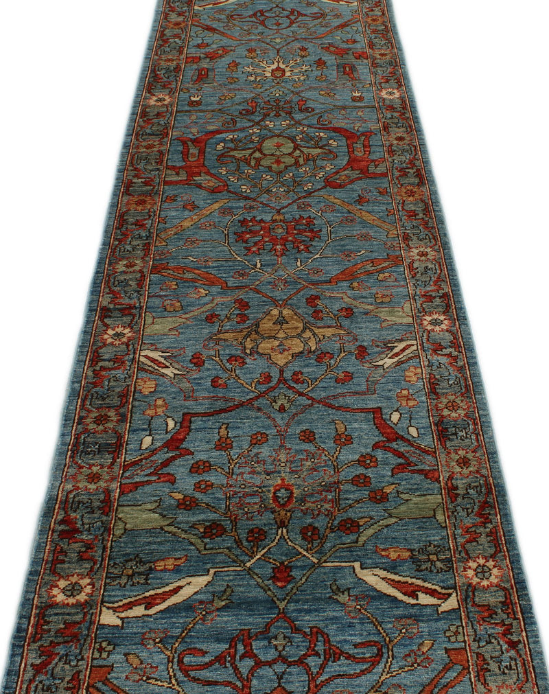 3x16 Blue and Multicolor Anatolian Traditional Runner