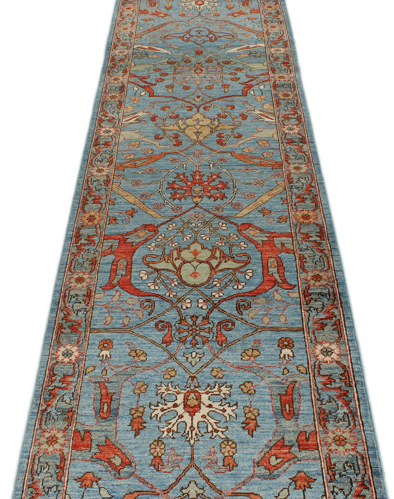 3x16 Blue and Multicolor Anatolian Traditional Runner