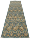 3x12 Blue and Ivory Anatolian Tribal Rug