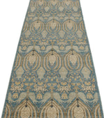 3x12 Blue and Ivory Anatolian Tribal Rug