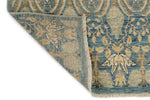 3x12 Blue and Ivory Anatolian Tribal Rug