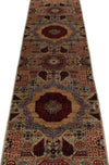 2x18 Green and Multicolor Turkish Tribal Runner