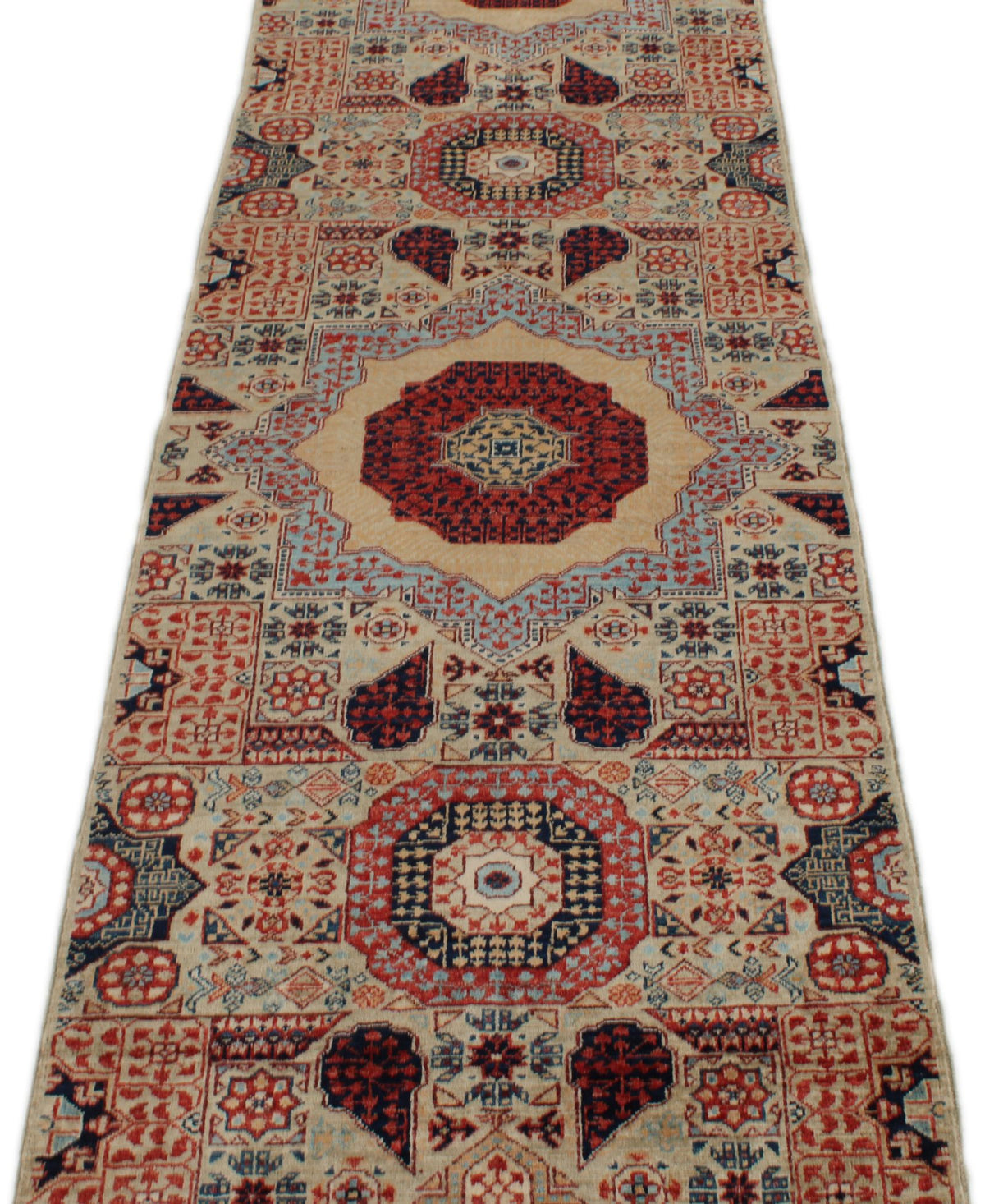 2x18 Green and Multicolor Turkish Tribal Runner