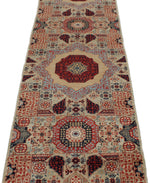 2x18 Green and Multicolor Turkish Tribal Runner