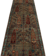 3x10 Gray and Light Blue Anatolian Traditional Runner