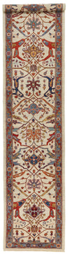 3x14 Ivory and Light Blue Anatolian Traditional Runner