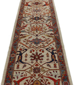 3x14 Ivory and Light Blue Anatolian Traditional Runner