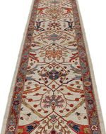 3x14 Ivory and Light Blue Anatolian Traditional Runner