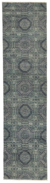 3x11 Gray and  Light Gray Turkish Oushak Runner