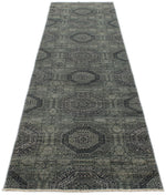 3x11 Gray and  Light Gray Turkish Oushak Runner