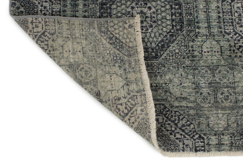 3x11 Gray and  Light Gray Turkish Oushak Runner
