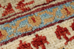 4x6 Multicolor and Ivory Turkish Tribal Rug