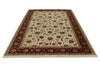 6x9 Ivory and Red Turkish Silk Rug