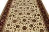 6x9 Ivory and Red Turkish Silk Rug