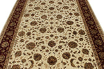 6x9 Ivory and Red Turkish Silk Rug