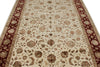6x9 Ivory and Red Turkish Silk Rug