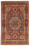 4x6 Red and Multicolor Turkish Tribal Rug