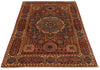 4x6 Red and Multicolor Turkish Tribal Rug
