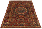 4x6 Red and Multicolor Turkish Tribal Rug