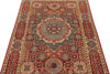 4x6 Red and Multicolor Turkish Tribal Rug