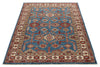 4x6 Light Blue and Ivory Kazak Tribal Rug