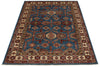4x6 Light Blue and Ivory Kazak Tribal Rug