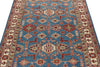 4x6 Light Blue and Ivory Kazak Tribal Rug