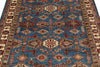 4x6 Light Blue and Ivory Kazak Tribal Rug