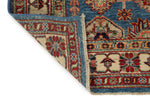 4x6 Light Blue and Ivory Kazak Tribal Rug