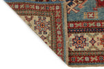 4x6 Light Blue and Ivory Kazak Tribal Rug