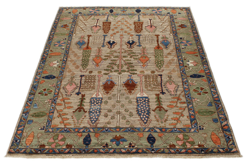 4x6 Gray and Brown Anatolian Traditional Rug