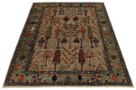 4x6 Gray and Brown Anatolian Traditional Rug