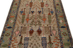 4x6 Gray and Brown Anatolian Traditional Rug