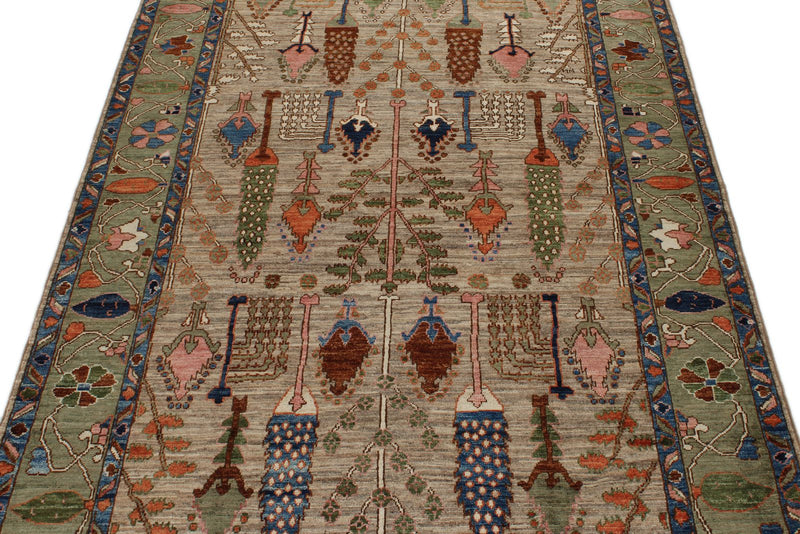 4x6 Gray and Brown Anatolian Traditional Rug