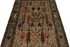 4x6 Gray and Brown Anatolian Traditional Rug