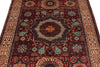 4x6 Red and Ivory Turkish Tribal Rug