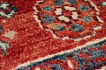 4x6 Red and Ivory Turkish Tribal Rug